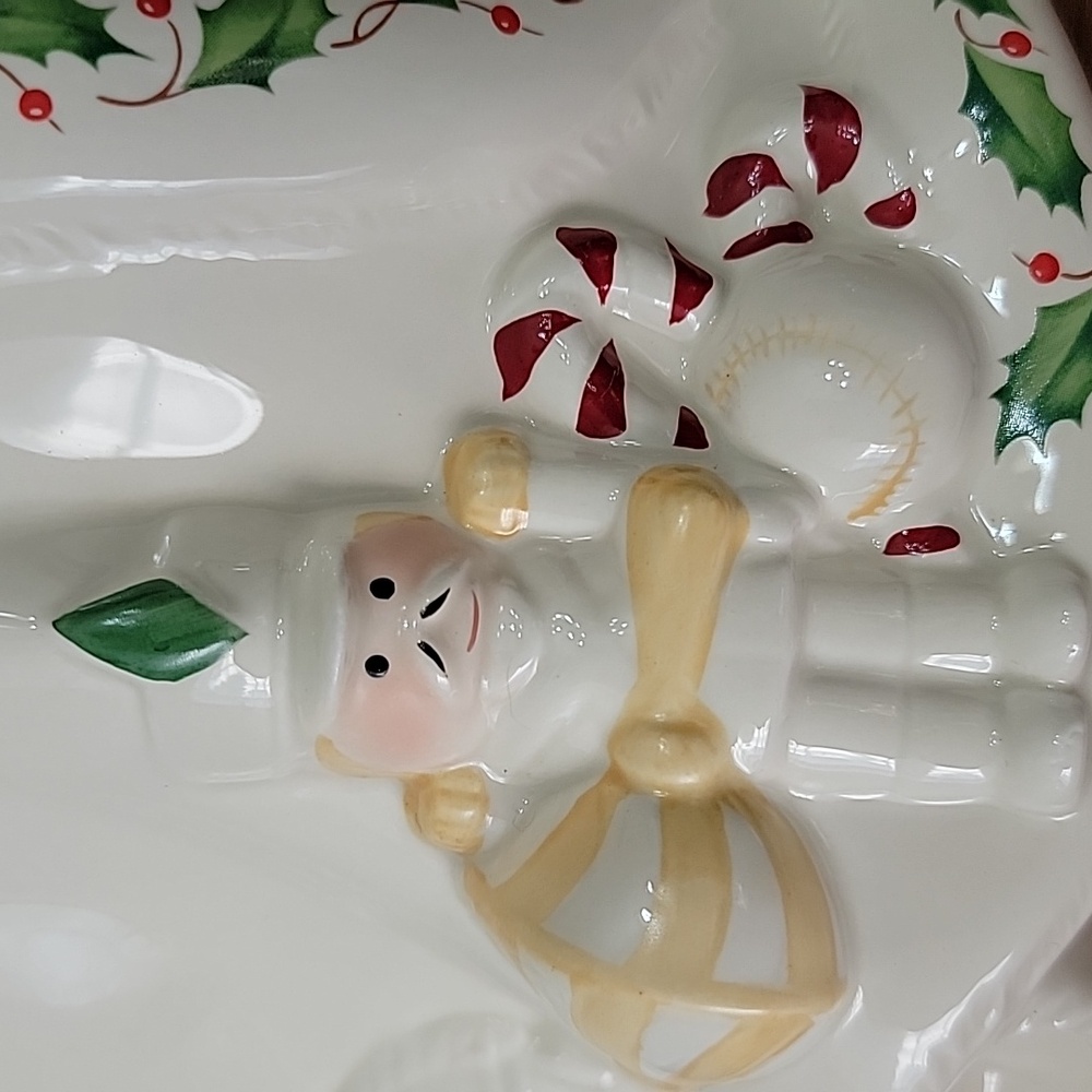 Vintage 1999 Lenox Holiday Collection Santa Skates Cookie Jar - Picture 7 of 13